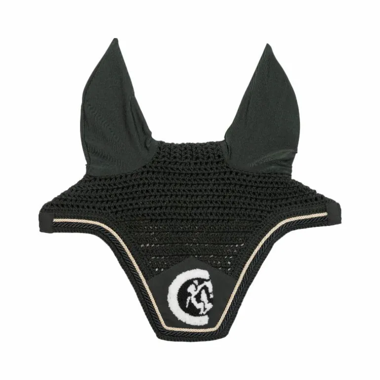 Kentucky Horsewear - Bonnet anti-mouches Wellington 3D Logo corde vert pin