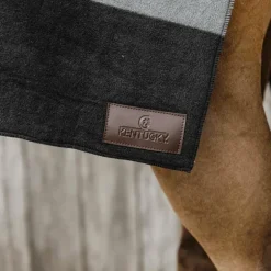 Kentucky Horsewear - Couverture séchante carré heavy stripes noir/ gris