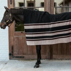 Kentucky Horsewear - Couverture séchante carré heavy stripes marron/ beige