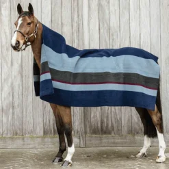 Kentucky Horsewear - Couverture séchante carré heavy stripes marine/ gris