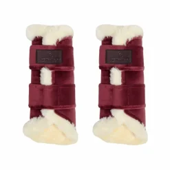 Kentucky Horsewear - Guêtres fermées cuir velvet contrast bordeaux x2