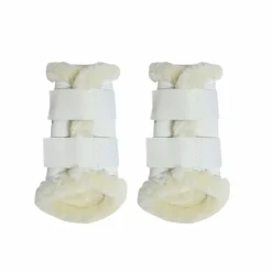 Kentucky Horsewear - Guêtres cheval Turnout Air mouton synthétique blanc x2