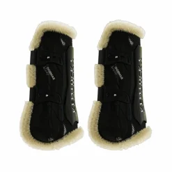 Kentucky Horsewear - Guêtres ouvertes mouton vegan Bamboo Elastic noir x2