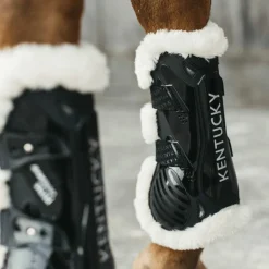 Kentucky Horsewear - Guêtres ouvertes mouton vegan Bamboo Elastic noir x2