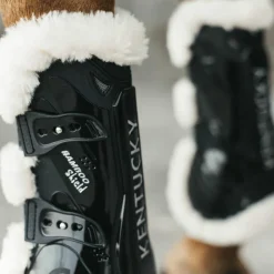 Kentucky Horsewear - Guêtres ouvertes mouton vegan Bamboo Elastic noir x2