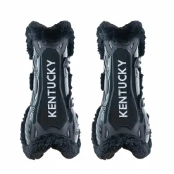 Kentucky Horsewear - Guêtres ouvertes mouton noir vegan Bamboo Elastique noir x2