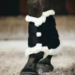 Kentucky Horsewear - Guêtre cheval Turnout Air mouton synthétique noir x2