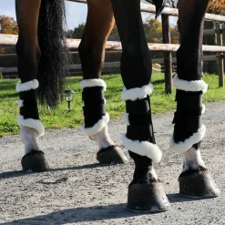 Kentucky Horsewear - Guêtre cheval Turnout Air mouton synthétique noir x2