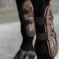 Kentucky Horsewear - Guêtres ouvertes Bamboo Elastic marron x2