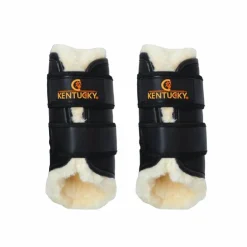 Kentucky Horsewear - Guêtres cheval Turn Out cuir antérieurs noir x2