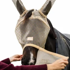 Kentucky Horsewear - Masque anti-mouches Heart avec oreilles et nez beige