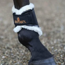 Kentucky Horsewear - Protège-boulets turnout cuir noir
