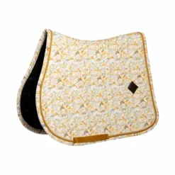 Kentucky Horsewear - Tapis de selle Velvet Printing spring leaves whispers marron/ blanc