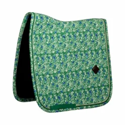 Kentucky Horsewear - Tapis de dressage Velvet Printing paisley garden vert/ marine