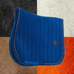 Kentucky Horsewear - Tapis de selle Velvet Pearls jumping marine