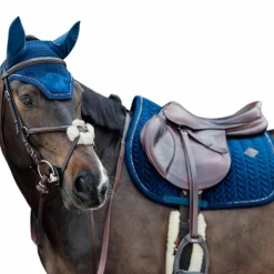 Kentucky Horsewear - Tapis de selle Velvet Pearls jumping marine