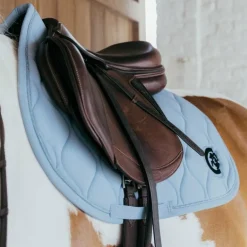 Kentucky Horsewear - Tapis de selle Wave jumping 3D logo bleu clair