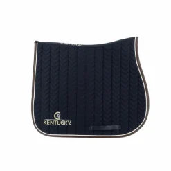 Kentucky Horsewear - Tapis de selle Fishbone marine cuir