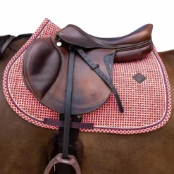 Kentucky Horsewear - Tapis de selle Velvet Printing check rouge