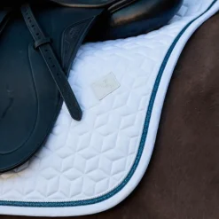 Kentucky Horsewear - Tapis de dressage Glitter Rope blanc et marine