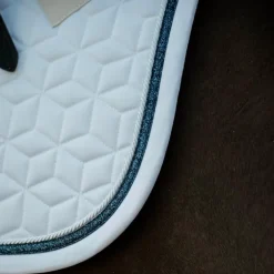 Kentucky Horsewear - Tapis de dressage Glitter Rope blanc et marine