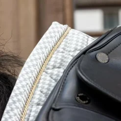 Kentucky Horsewear - Tapis de dressage Velvet Printing pied de poule gris/ blanc