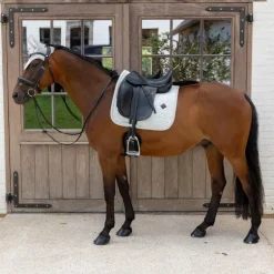 Kentucky Horsewear - Tapis de dressage Velvet Printing pied de poule gris/ blanc