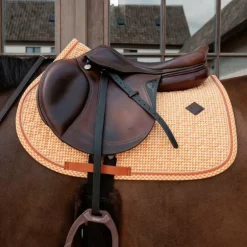 Kentucky Horsewear - Tapis de selle Velvet Printing flags orange