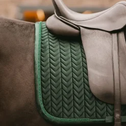 Kentucky Horsewear - Tapis de dressage Velvet Pearls vert sapin