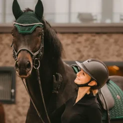 Kentucky Horsewear - Tapis de dressage Velvet Pearls vert sapin