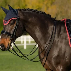 LeMieux - Bonnet pour chevaux anti-mouches Loire marine/ cranberry