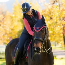 LeMieux - Bonnet pour chevaux anti-mouches Loire marine/ cranberry
