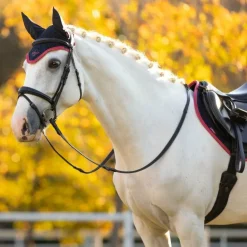 LeMieux - Bonnet pour chevaux anti-mouches Classic marine/ cranberry