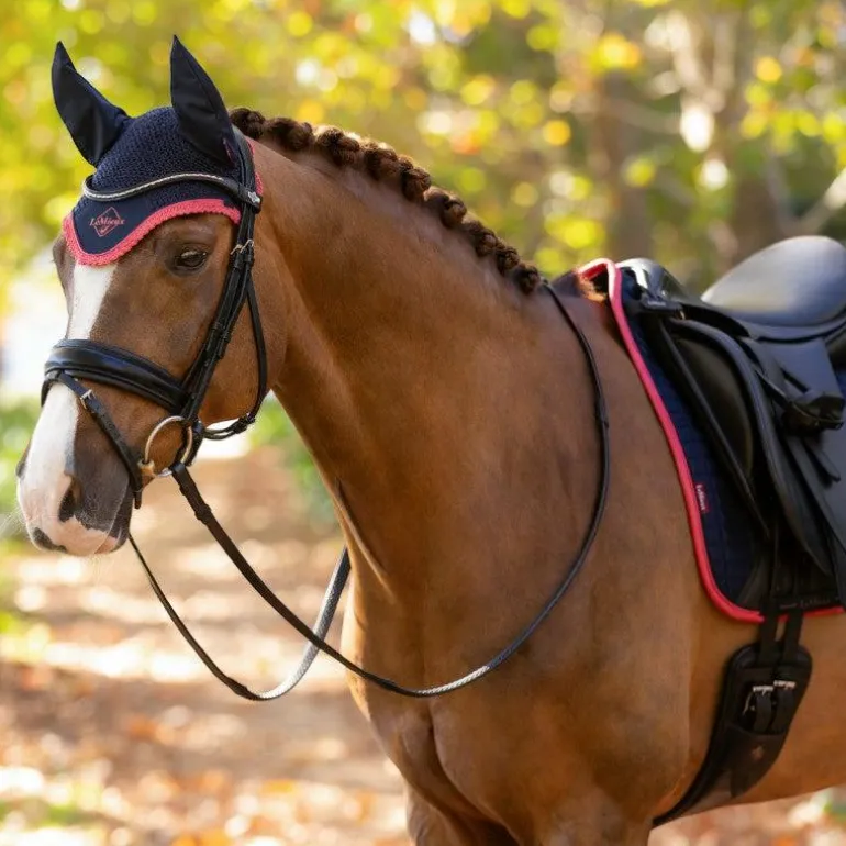 LeMieux - Bonnet pour chevaux anti-mouches Classic marine/ cranberry