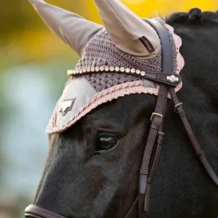 LeMieux - Frontal Classique en cuir marron Diamante Rosé