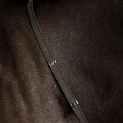 LeMieux - Rênes en caoutchouc grip Continental marron/ laiton