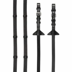 LeMieux - Rênes en caoutchouc avec arrêtoirs noir/ argent