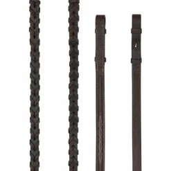 LeMieux - Rênes tressées Hunter havane/ argent