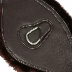 LeMieux - Sangle longue en cuir doublure amovible laine synthétique Arika marron