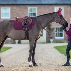 LeMieux - Tapis de selle Square Soft Shell Anti Glisse EuroJump bordeaux