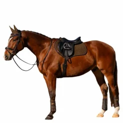 LeMieux - Tapis de selle Square en suédine Alpine kaki/ marron