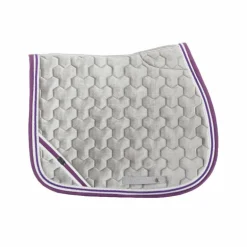 Les poneys de Zoé - Tapis de selle #Ponyboom gris perle/ violet