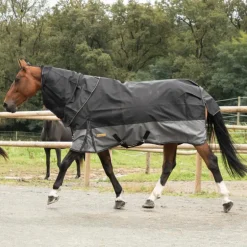 Loveson - Couverture d'extérieur Turnout Plus noir/ gris 0g