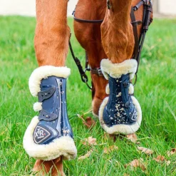 Norton - Guêtres cheval XTR à boutons mouton marine x2