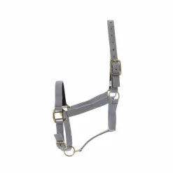 Norton - Licol nylon doublé cuir gris clair