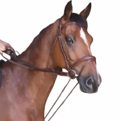 Norton - Rênes allemande cuir/corde havane