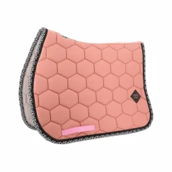 Oxxer - Tapis de selle Monogramme noir/ vieux rose