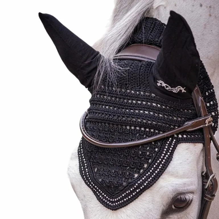 Pénélope - Bonnet pour chevaux New Strass noir