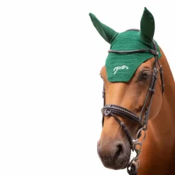Pénélope - Bonnet pour chevaux coton vert foncé