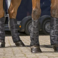 Riding World - Guêtres de transport basses noir x4